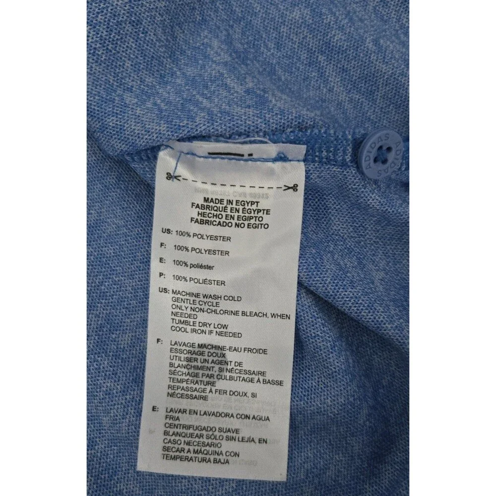 Adidas Golf Polo RN88387 Mens XL Heather Blue Short‎ Sleeve Performance